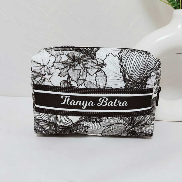Personalised Floral Printed Box Pouch